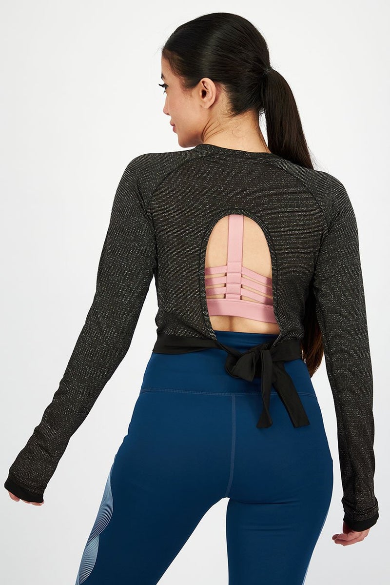 PUMA Women Slim Fit Brand Logo Long Sleeve Tops, Black Combo - Image 2